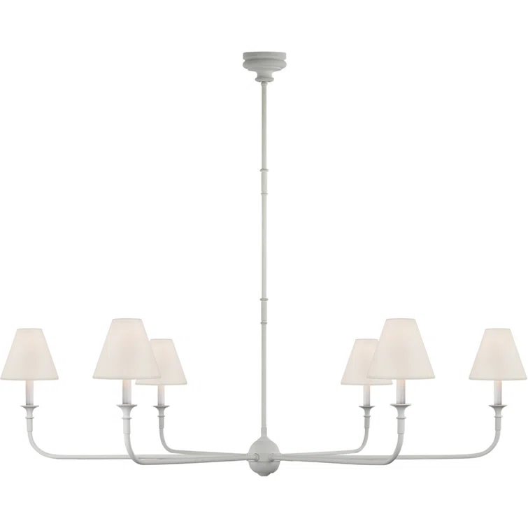 White Crystal Candle Plug-in Chandelier with Empire Shades