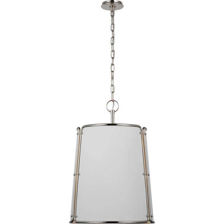 Hastings Polished Nickel 3-Light Pendant with White Glass Shade