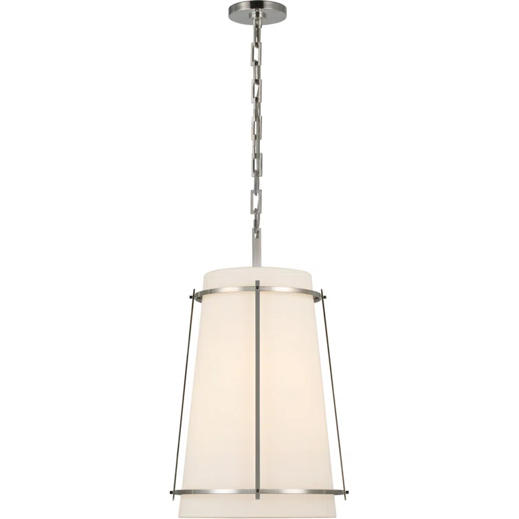 Callaway Polished Nickel Drum Pendant Light with Crystal Accents