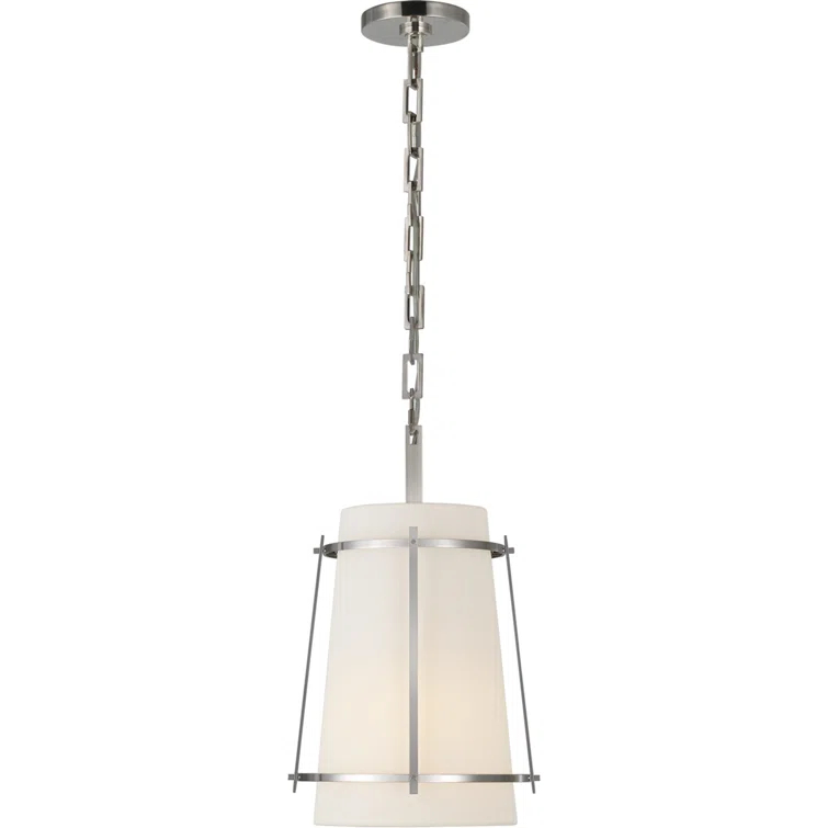 Callaway Polished Nickel Drum Pendant Light with Crystal Accents