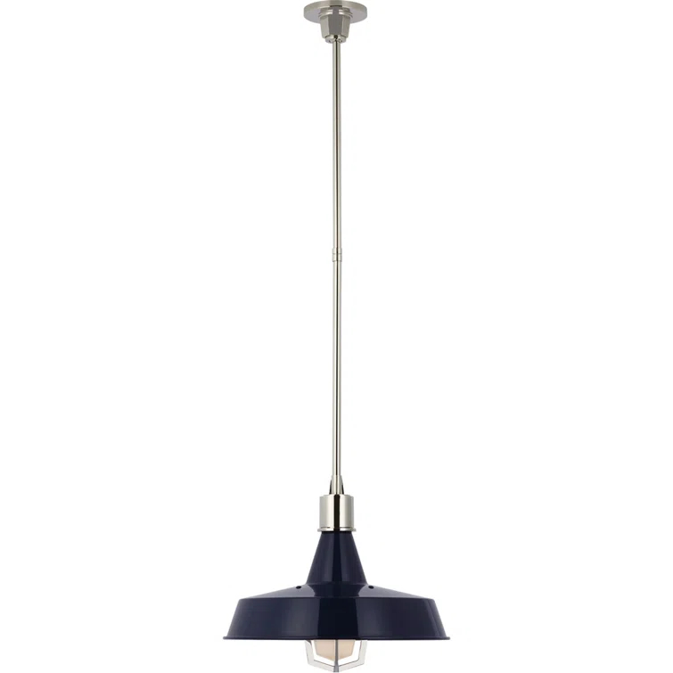 Polished Nickel Glass LED Indoor/Outdoor Pendant Light