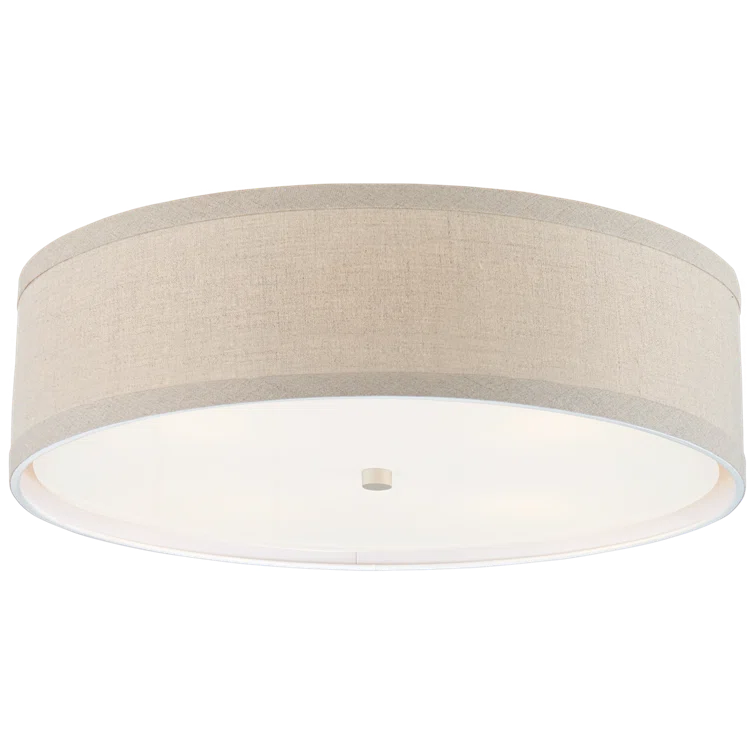 Walker Light Cream Drum Shade Flush Mount Ceiling Light