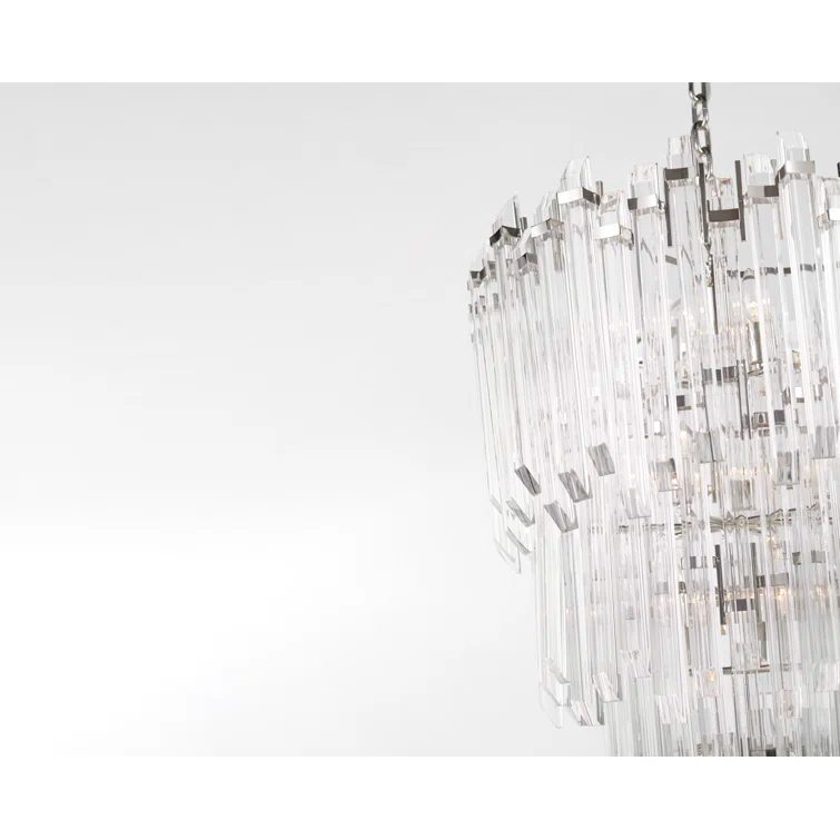 Adele 36.5" Nickel Crystal Candle Chandelier