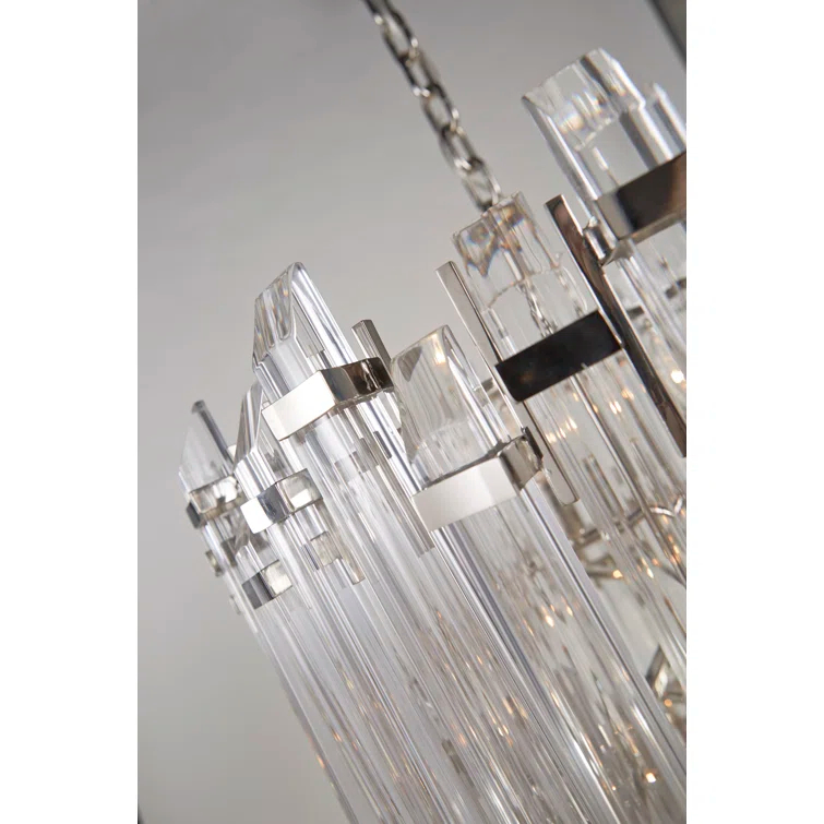 Adele 36.5" Nickel Crystal Candle Chandelier