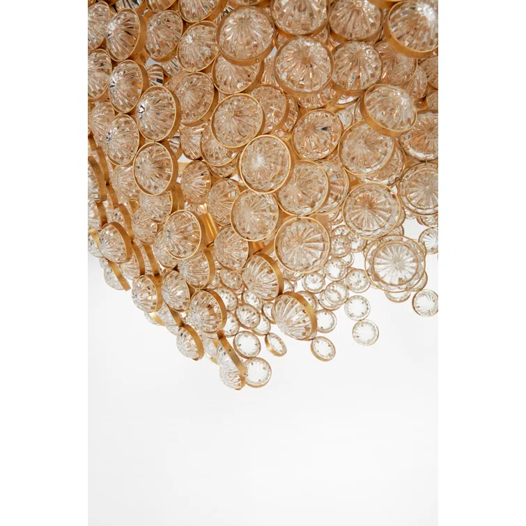 Milazzo Grand Waterfall 26.5" Gilded Crystal Chandelier