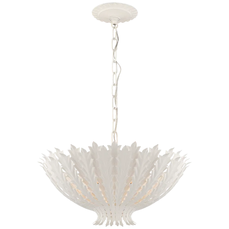 Hampton Elegance 3-Light Crystal Pendant in Plaster White