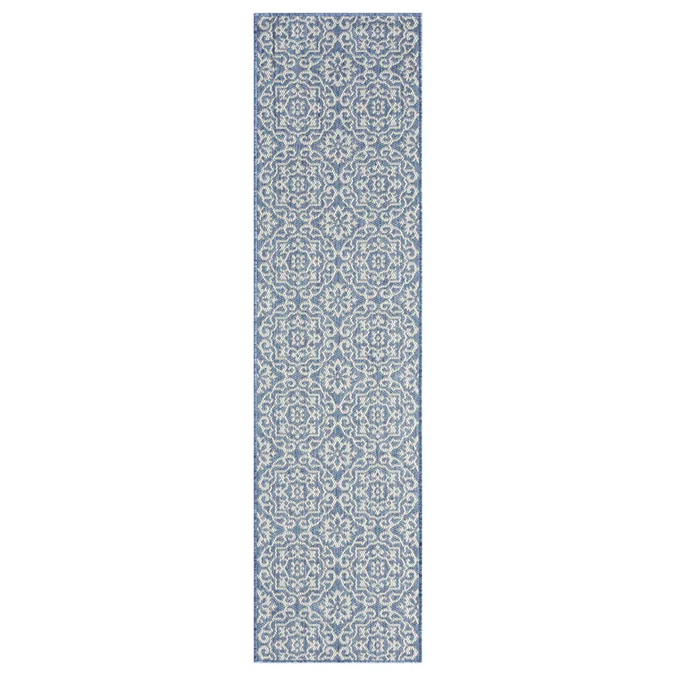 Nicole Miller New York Patio Country Danica Geometric Indoor/Outdoor Area Rug, Blue/Gray