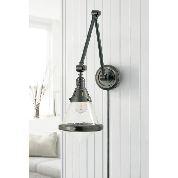 Gale Library 21.5" Black and Bronze Dimmable Wall Sconce