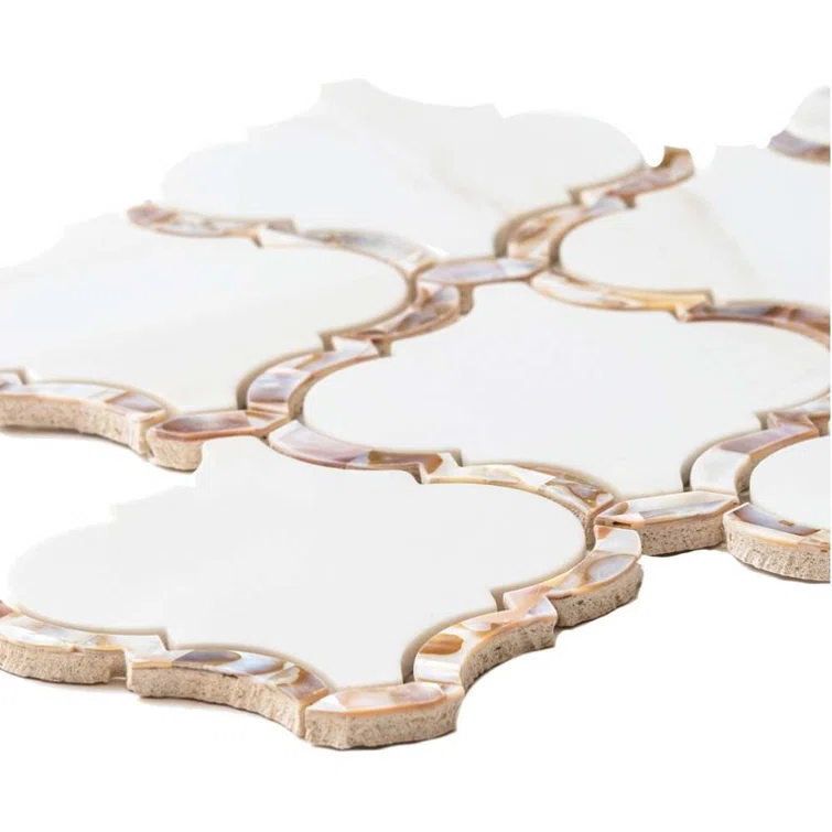 Tahitian Pearl 14" x 14.5" Glass Satin Mosaic Wall Tile