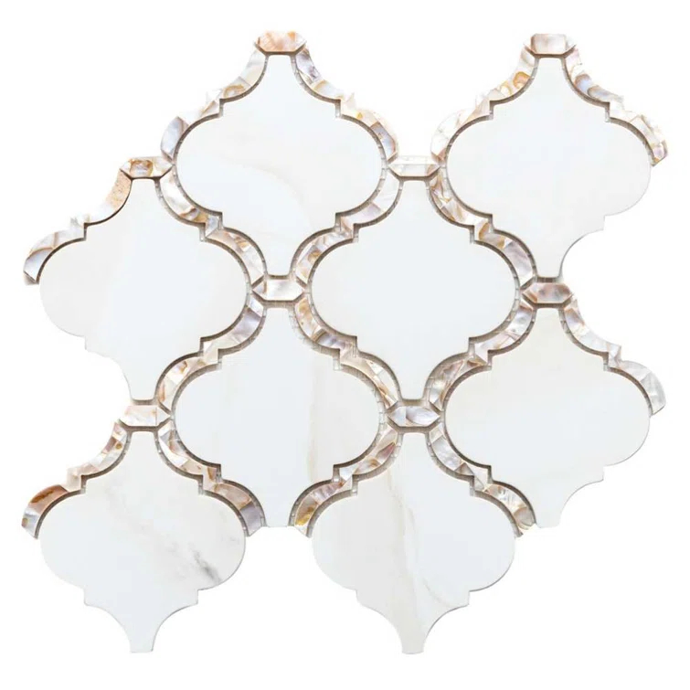 Tahitian Pearl 14" x 14.5" Glass Satin Mosaic Wall Tile