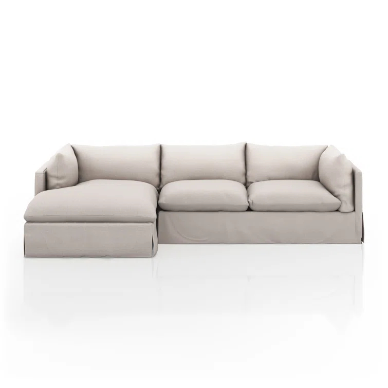 Bennett Moon Linen Fabric Two-Piece Sectional Sofa