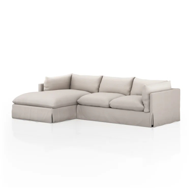 Bennett Moon Linen Fabric Two-Piece Sectional Sofa