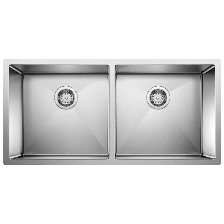 Precision 37" Stainless Steel Double Bowl Undermount Kitchen Sink