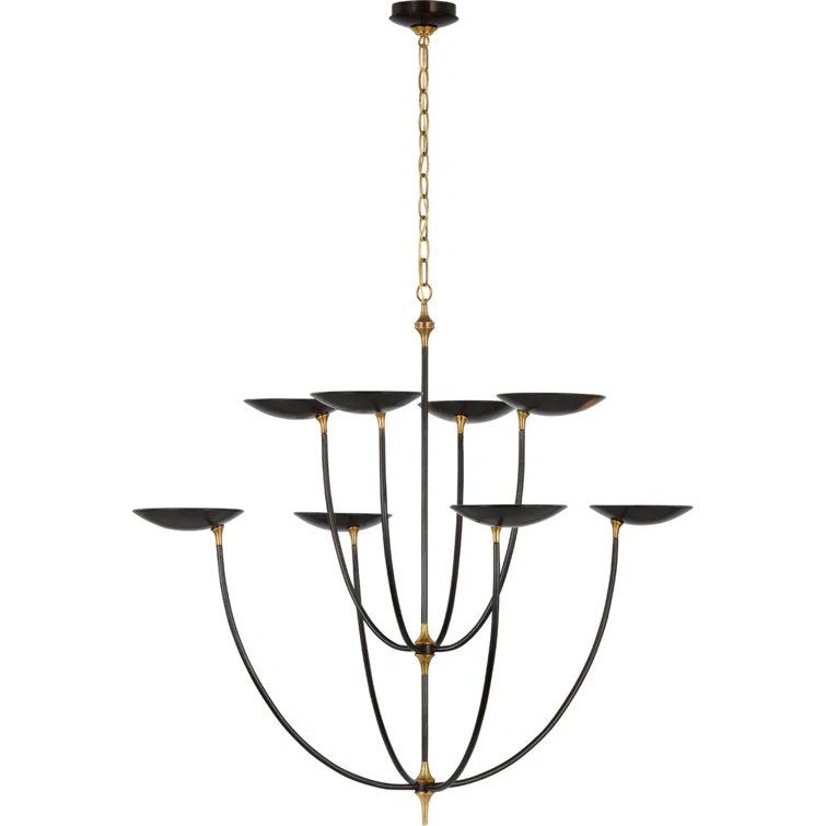 Keira Bronze and Brass Floral-Inspired Chandelier