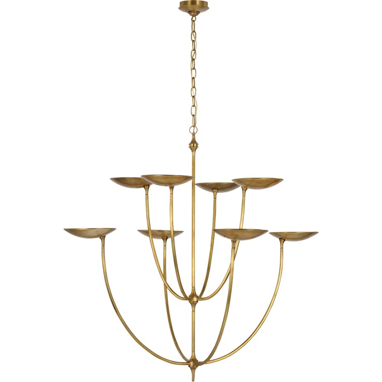 Keira Hand-Rubbed Antique Brass 8-Light LED Chandelier