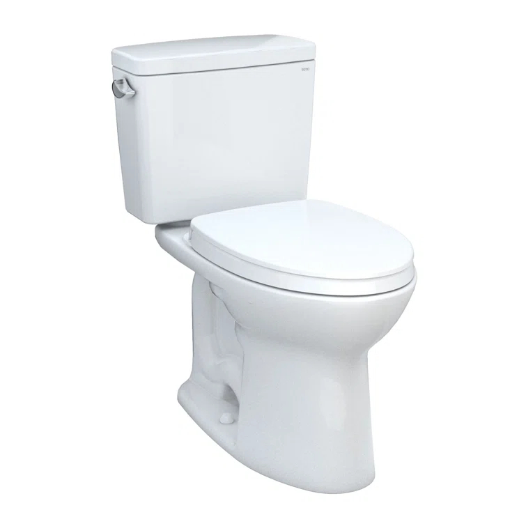 White Elongated High Efficiency Two-Piece Toilet with Seat