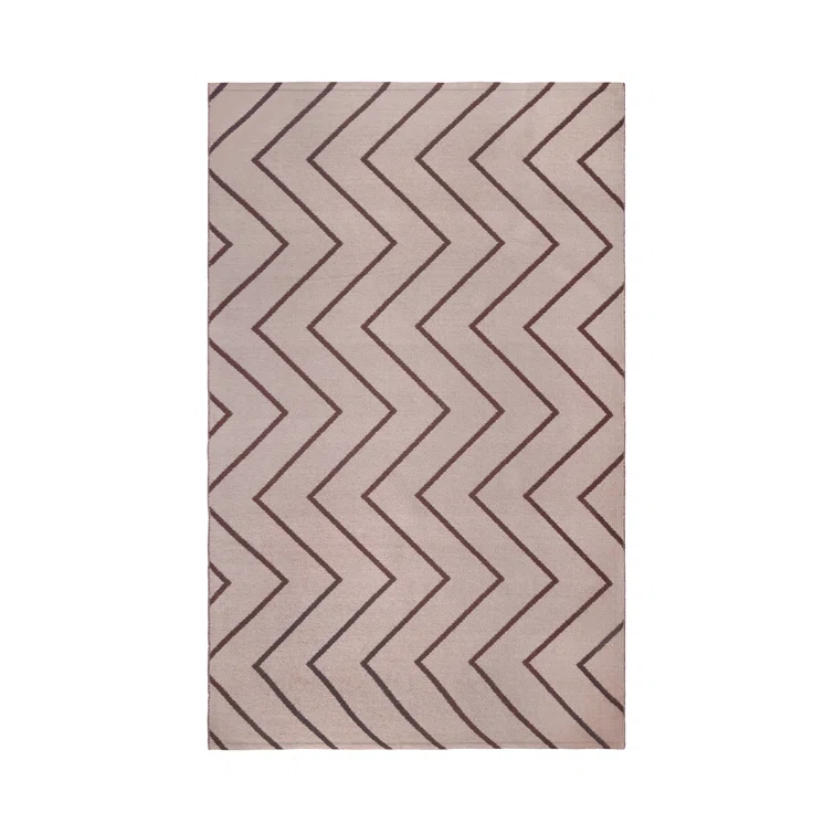 Kent Modern Chevron Zig-Zag Indoor/ Outdoor Area Rug By Haus & Home Beige