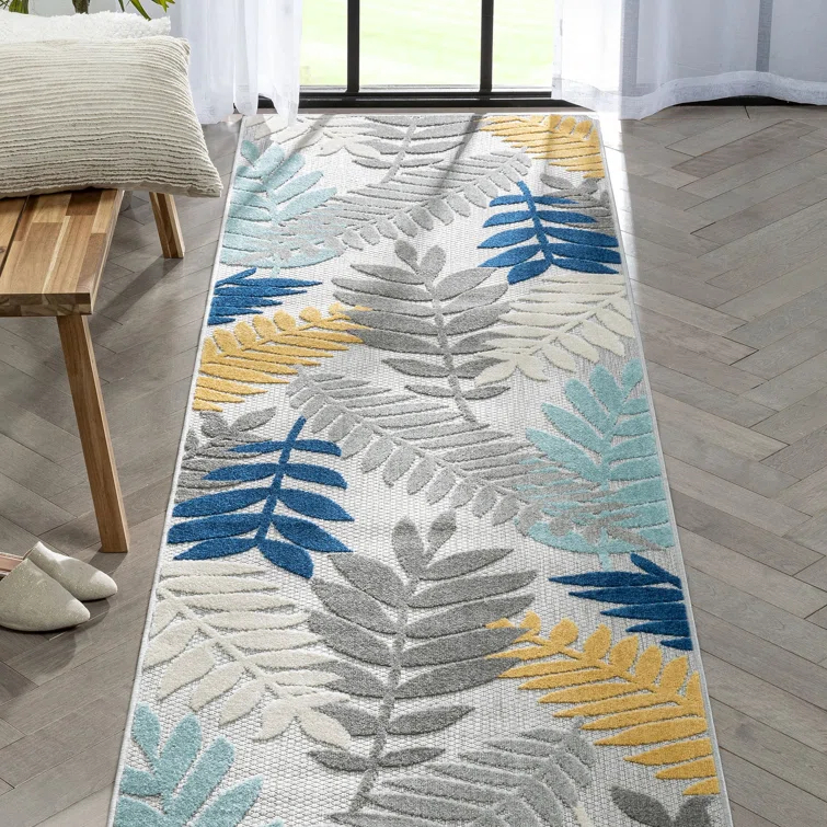 Dorado Mariah Floral Gray Indoor/Outdoor Hi-Lo Area Rug