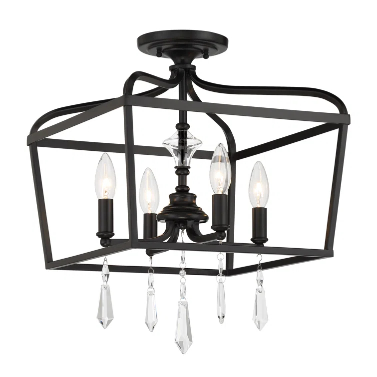 4 - Light Dimmable Lantern Geometric Chandelier