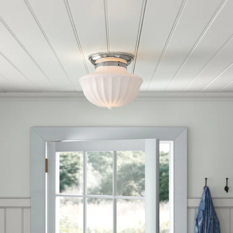 Maisie Single Light Glass Semi Flush Mount