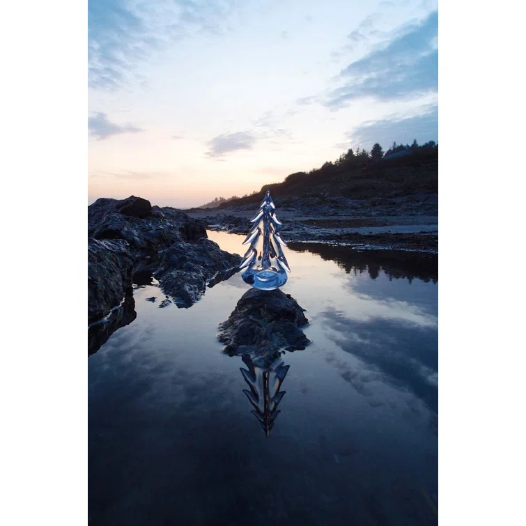6 Inch Clear Glass Evergreen Tree Figurine