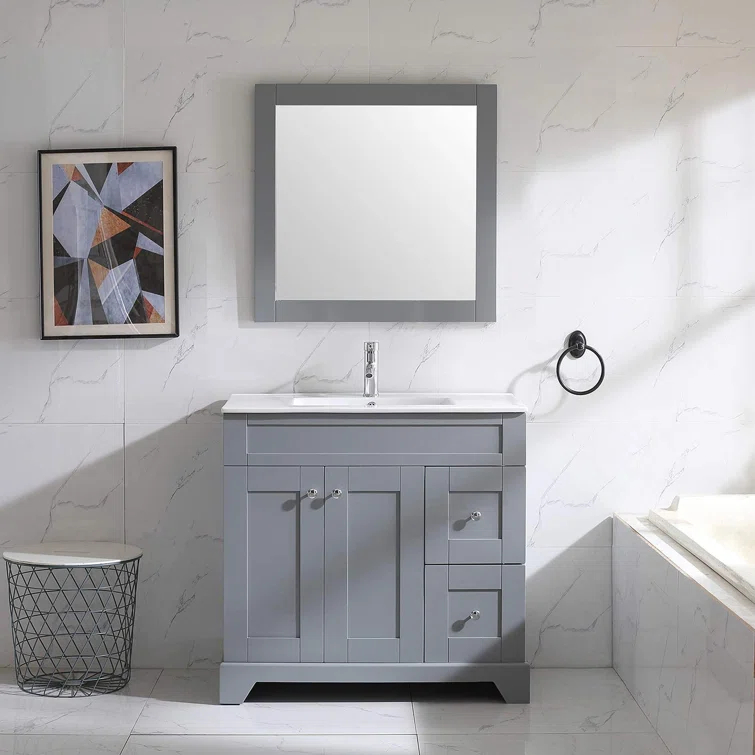 Hartford 20" Traditional Rectangular Wood Framed Bathroom Vanity Mirror