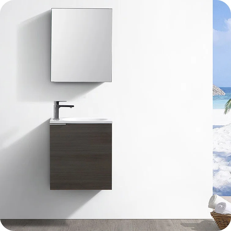 Valencia 20" Wall Mount Single Sink Bathroom Vanity with Top and Sink (Faucet Not Included)