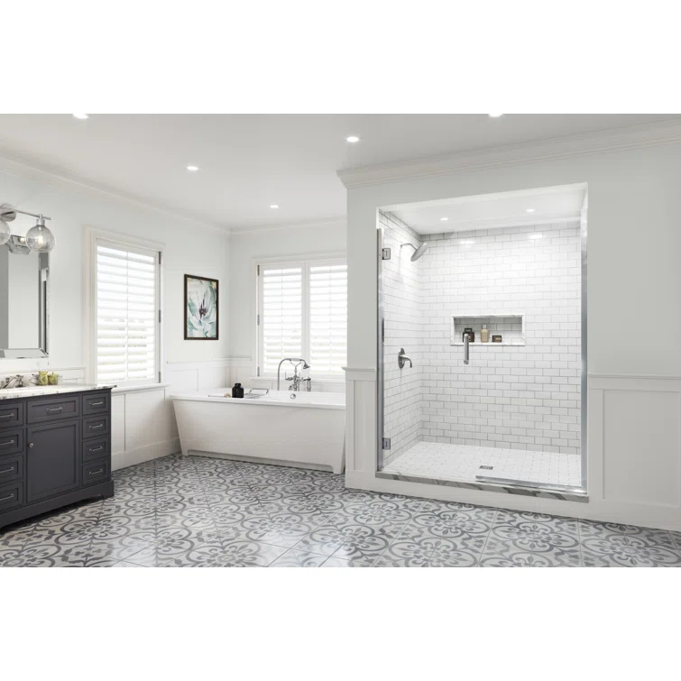 Coppia 46.06" W x 76" H Frameless Shower Door