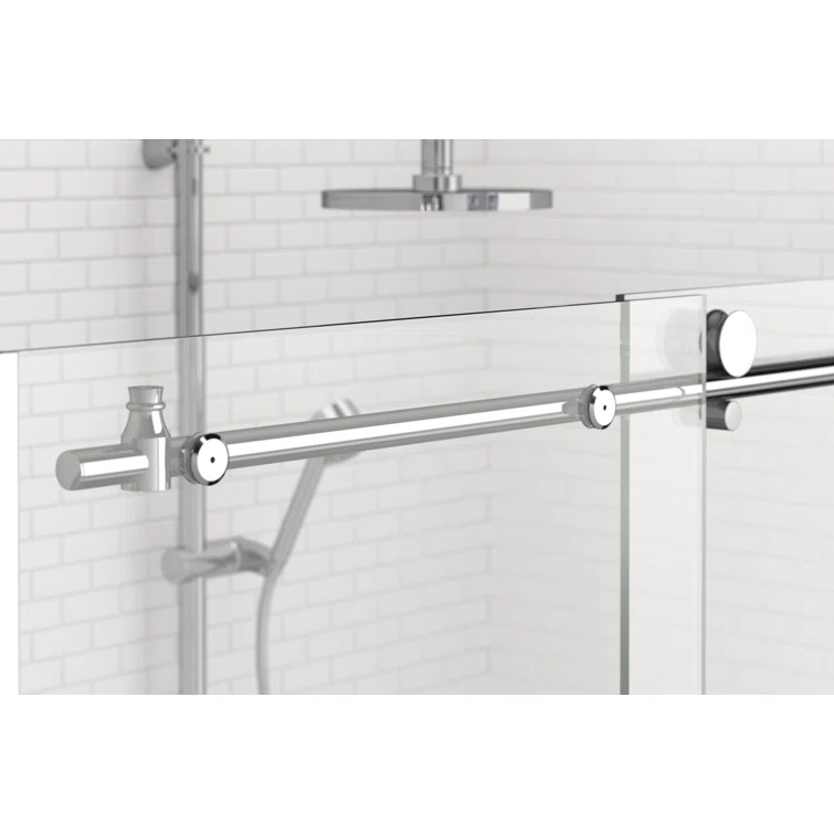 Vinesse 57" W x 76" H Single Sliding Frameless Shower Door
