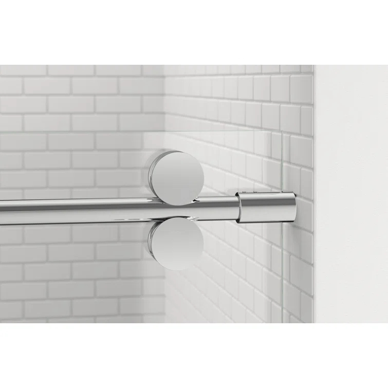 Vinesse 57" W x 76" H Single Sliding Frameless Shower Door