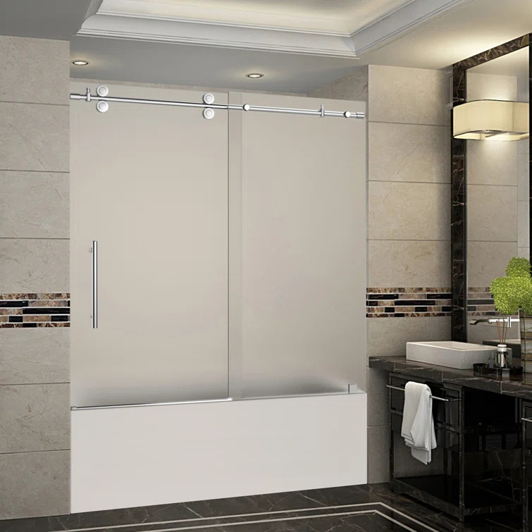Aston TDR978-CH-60-10 Langham 60" H Single Sliding Frameless Tub Door