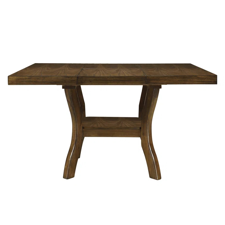 Red Barrel Studio® Transitional Dining Table with Lower Display Shelf and Extension Leaf for Dining Room & Reviews | Wayfair