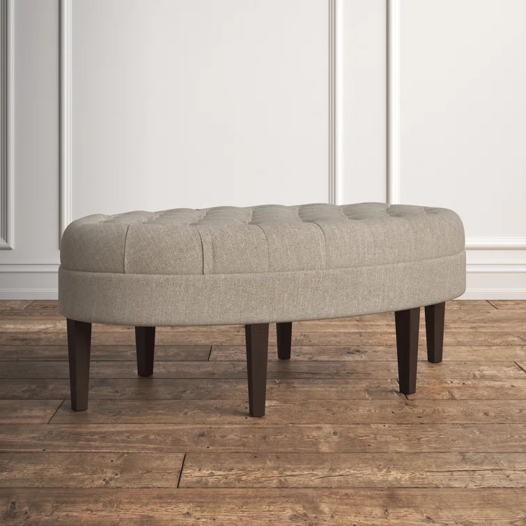 Martin Button Tufted Oval Cocktail Ottoman