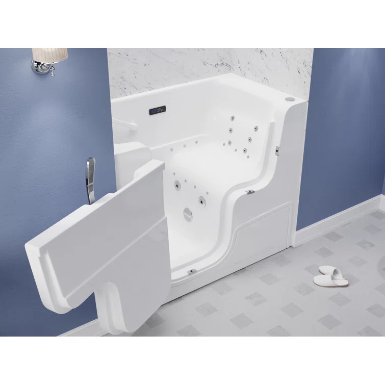 52.5'' x 29.37'' Walk-in Acrylic Bathtub with Faucet