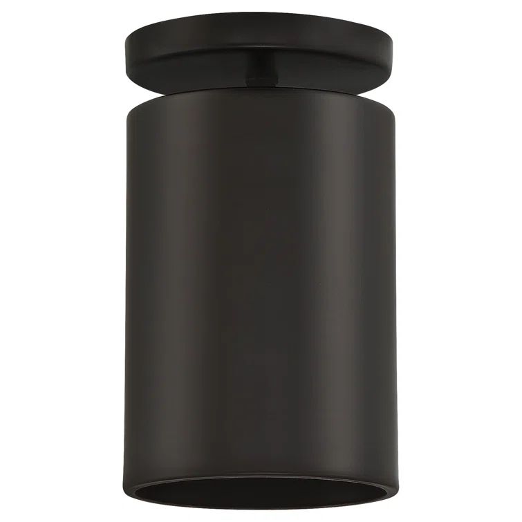 Matte Black 4.5'' W 1 - Bulb Outdoor Semi Flush Mount