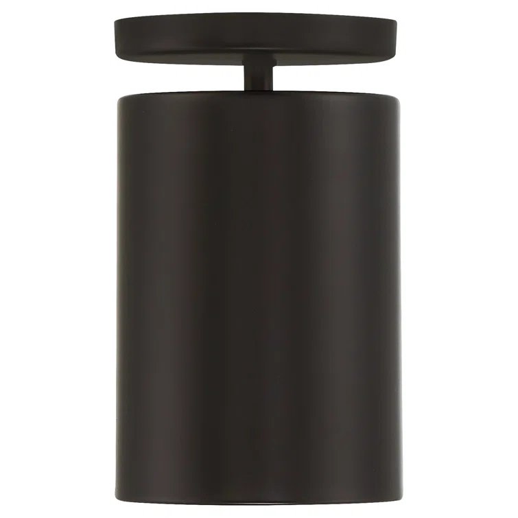 Matte Black 4.5'' W 1 - Bulb Outdoor Semi Flush Mount