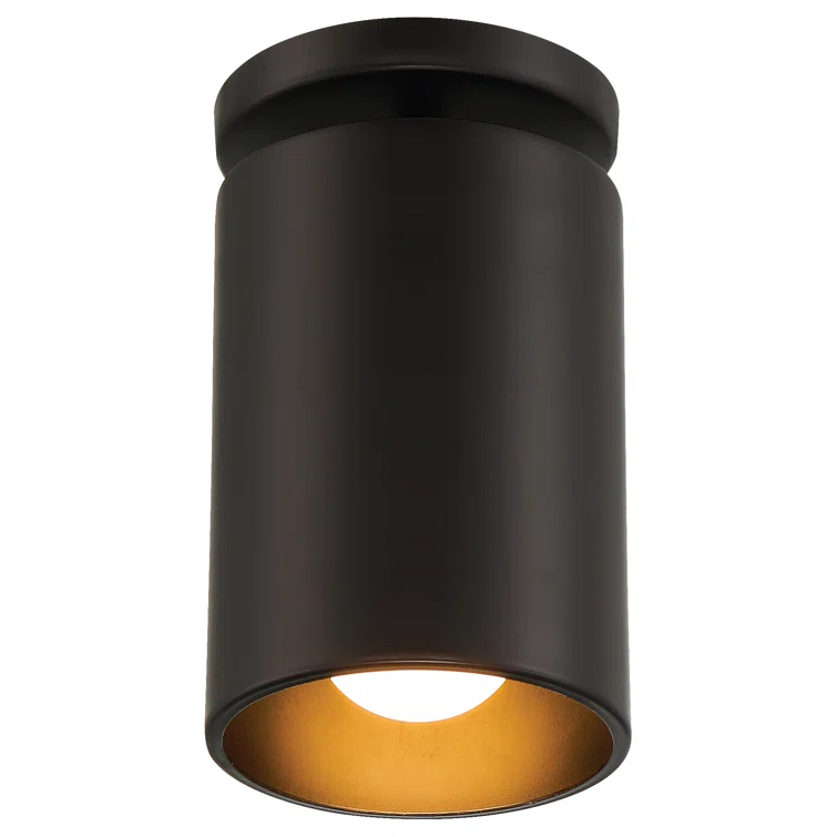 Matte Black 4.5'' W 1 - Bulb Outdoor Semi Flush Mount