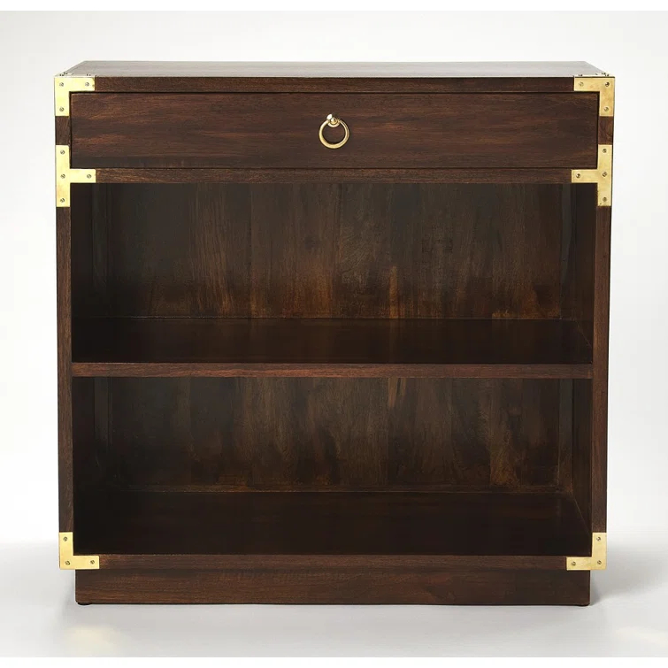 Butler Specialty 2 Shelf Bookcase In Brown And Gold