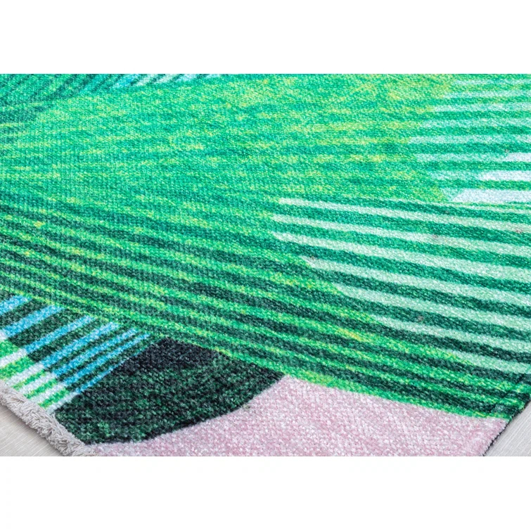 Maisie Modern Pink Palm Area Rug