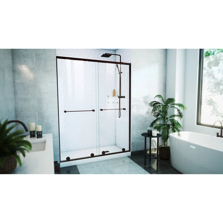 DreamLine Harmony 56 - 60 in. W x 58 in. H Semi-Frameless Tub Door with ClearMax™ Technology SDHA60W760VXX06