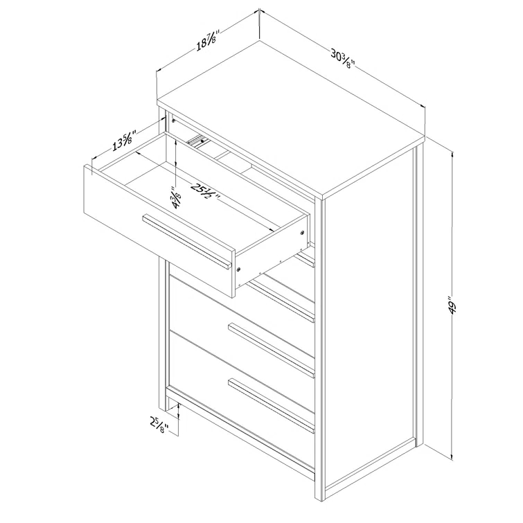 Lensky 30.5'' W 5 - Drawer Dresser