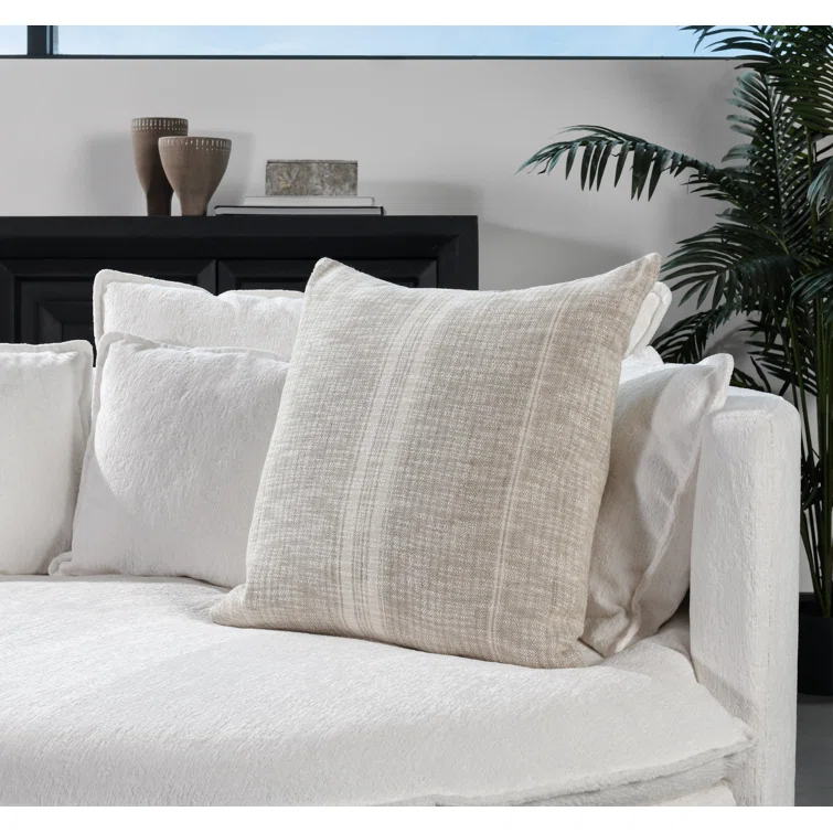 Lamina Pillow - Natural and Ivory / 22" x 22"
