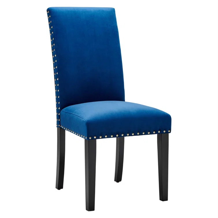 Modway Silver Orchid Lind Velvet Nailhead Trim Dining Side Chairs