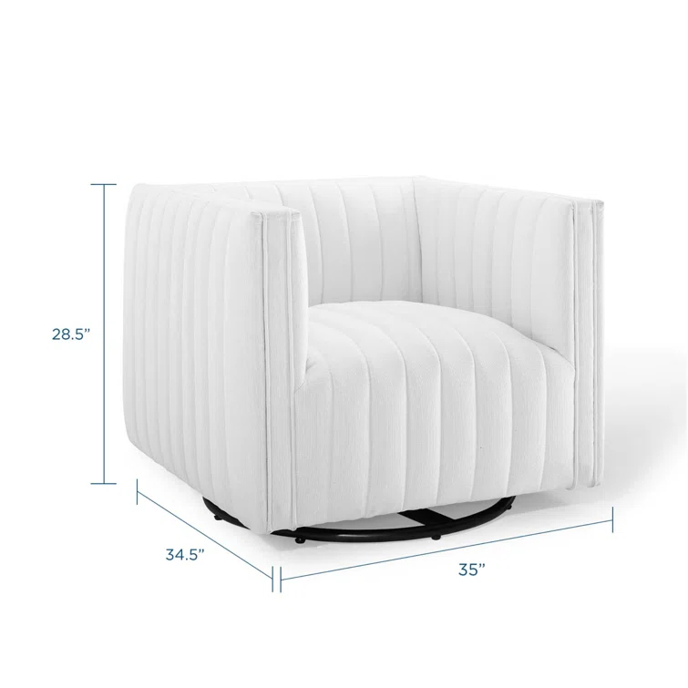 Modway Conjure Channel Tufted Performance Velvet Swivel Armchair
