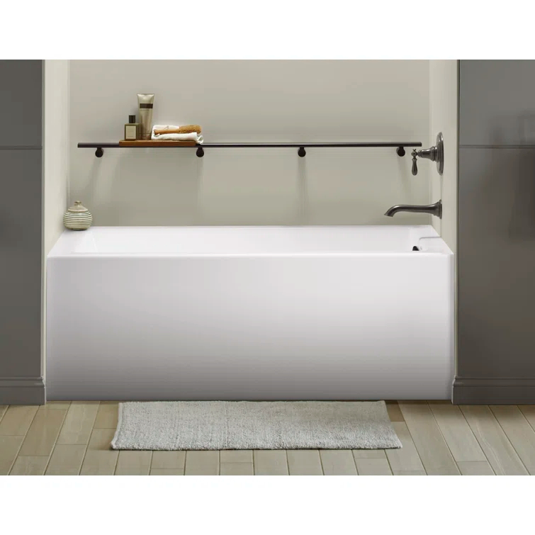 Underscore 60" x 32" Rectangular Alcove Soaking Bathtub with Integral Apron