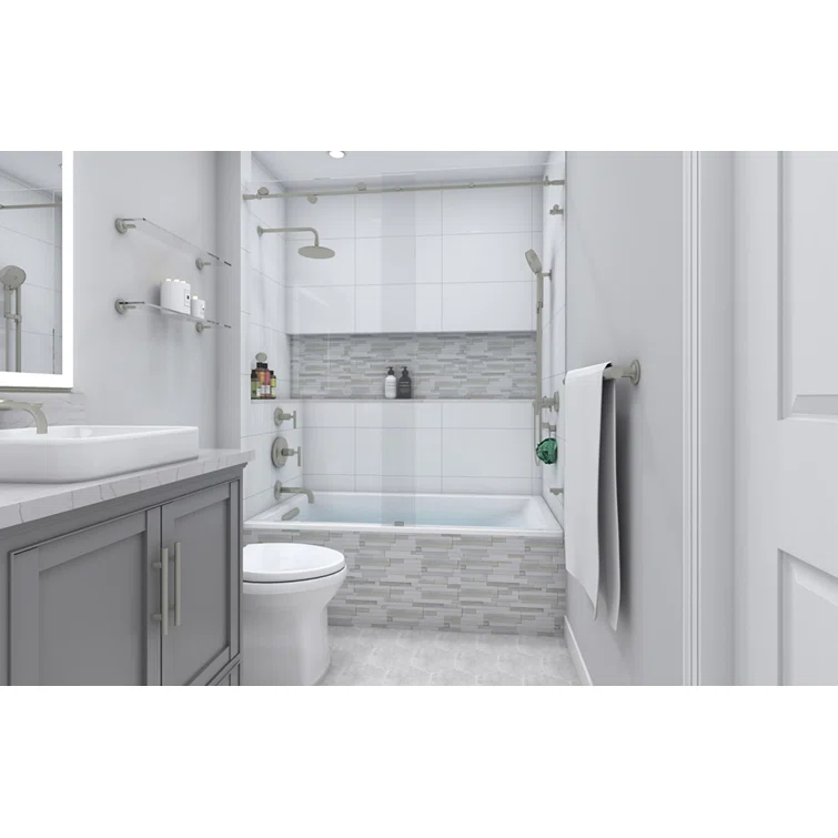 Underscore 60" x 32" Rectangular Alcove Soaking Bathtub with Integral Apron