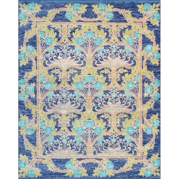 Oushak Hand Knotted Wool Floral Rug