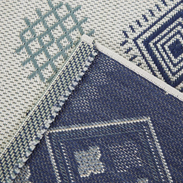 Ignacy Blue Moroccan Patio Indoor/Outdoor Area Rug