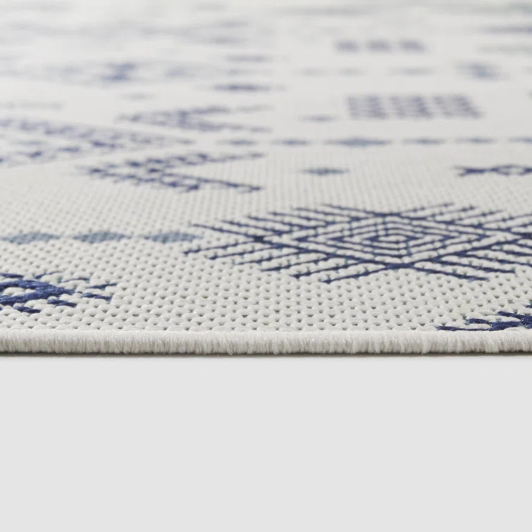 Ignacy Blue Moroccan Patio Indoor/Outdoor Area Rug