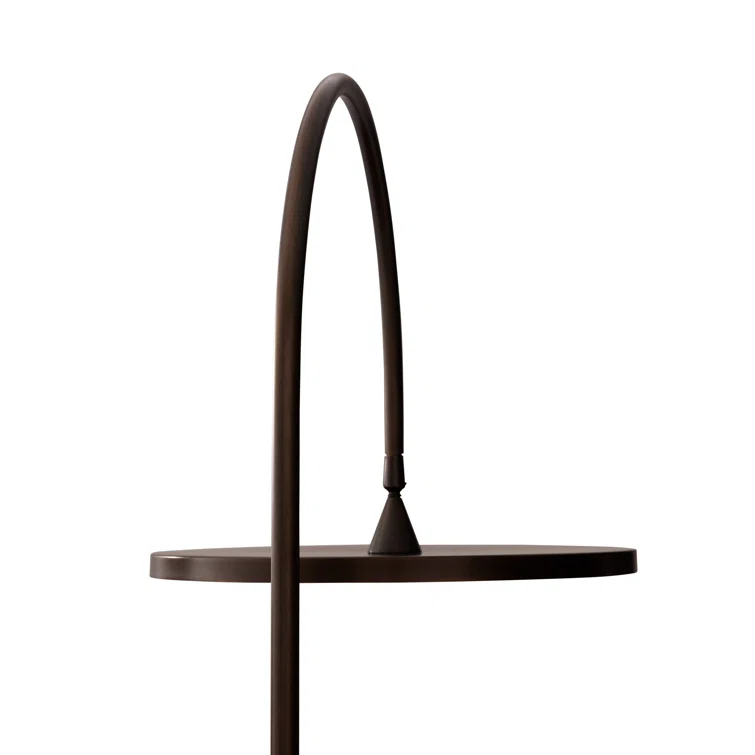 Bronze Adjustable Arc LED Floor Lamp with Marble Base